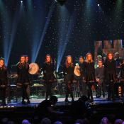 Irish stepdancers during a Christmas show